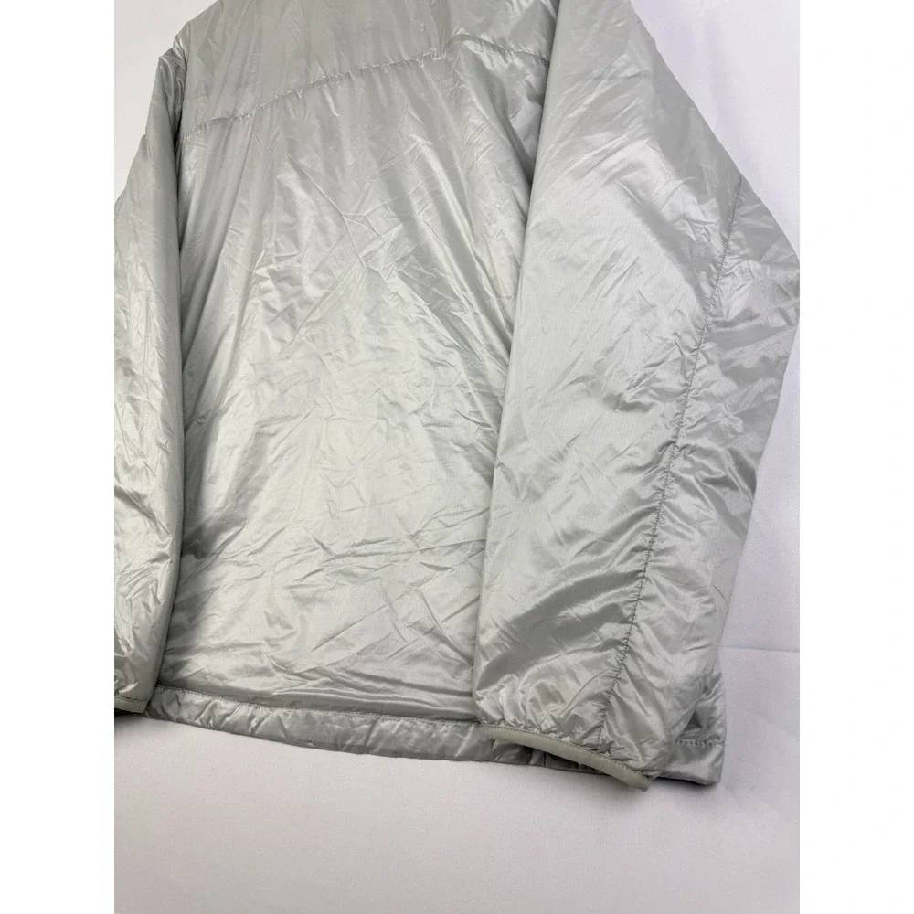 The North Face Puffer Jacket Mens Sz . XL Silver Metallic Full Zip Blue Accent